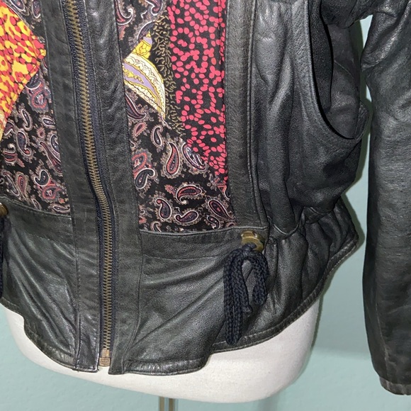 RARE HTF Vintage Euro Mond of California Leather fabric Jacket - Picture 4 of 16